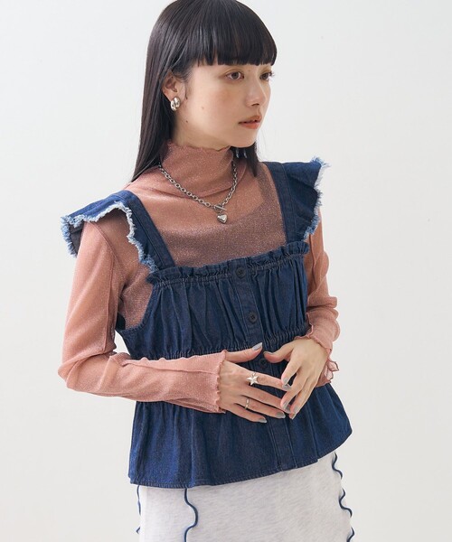 FREAK'S STORE(フリークスストア)の「ミリタリー シャーリングビスチェ(キャミソール・レディース・ブルー/ブラック/オリーブ・フリ-)」の19枚目の写真