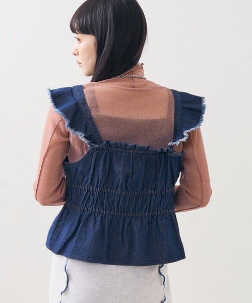 FREAK'S STORE(フリークスストア)の「ミリタリー シャーリングビスチェ(キャミソール・レディース・ブルー/ブラック/オリーブ・フリ-)」の20枚目の写真