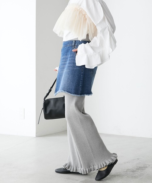 forksy.（フォルクシー）の「【forksy.】デニムミニラップスカート（デニムスカート・レディース・ダークグレー/ブルー・FREE）」の17枚目の写真