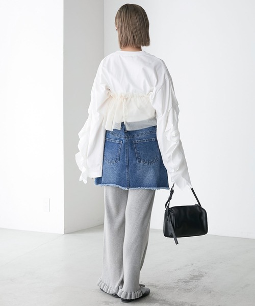 forksy.（フォルクシー）の「【forksy.】デニムミニラップスカート（デニムスカート・レディース・ダークグレー/ブルー・FREE）」の20枚目の写真