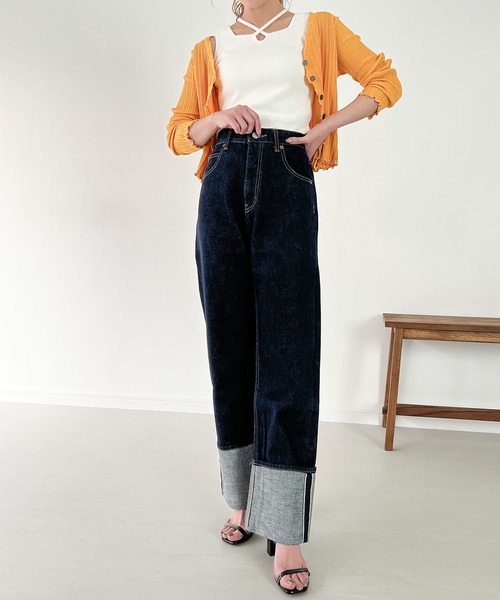 JUNOAH（ジュノア）の「クロスネックリブタンクトップ（タンクトップ・レディース・グレイッシュベージュ/ブラック/ブラウン/ホワイト・X-LARGE/LARGE/MEDIUM）」の18枚目の写真