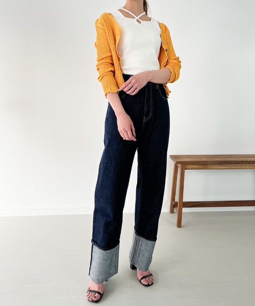 JUNOAH（ジュノア）の「クロスネックリブタンクトップ（タンクトップ・レディース・グレイッシュベージュ/ブラック/ブラウン/ホワイト・X-LARGE/LARGE/MEDIUM）」の19枚目の写真