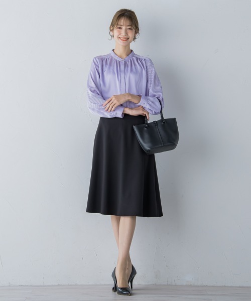 ketty(ケティ)の「【大HIT定番】シャドーストライプバンドカラーブラウス ≪洗濯機で洗える≫(シャツ/ブラウス・レディース・オフホワイト/ブラック/ピンク/ライトグレー/ベージュ/パープル・M)」の20枚目の写真
