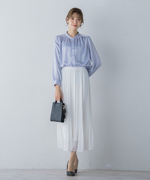 ketty(ケティ)の「【大HIT定番】シャドーストライプバンドカラーブラウス ≪洗濯機で洗える≫(シャツ/ブラウス・レディース・オフホワイト/ブラック/ピンク/ライトグレー/ベージュ/パープル・M)」の19枚目の写真