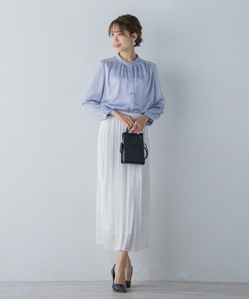 ketty(ケティ)の「【大HIT定番】シャドーストライプバンドカラーブラウス ≪洗濯機で洗える≫(シャツ/ブラウス・レディース・オフホワイト/ブラック/ピンク/ライトグレー/ベージュ/パープル・M)」の18枚目の写真