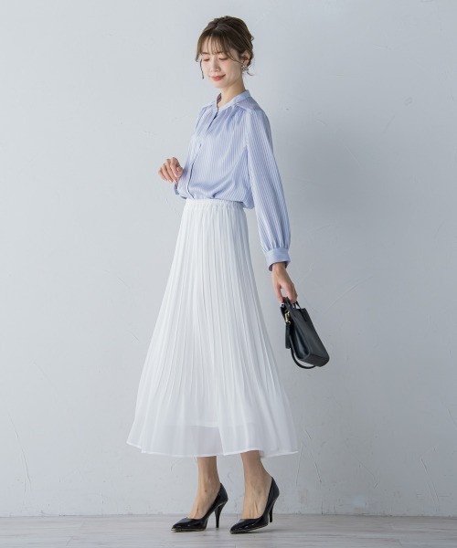 ketty(ケティ)の「【大HIT定番】シャドーストライプバンドカラーブラウス ≪洗濯機で洗える≫(シャツ/ブラウス・レディース・オフホワイト/ブラック/ピンク/ライトグレー/ベージュ/パープル・M)」の17枚目の写真