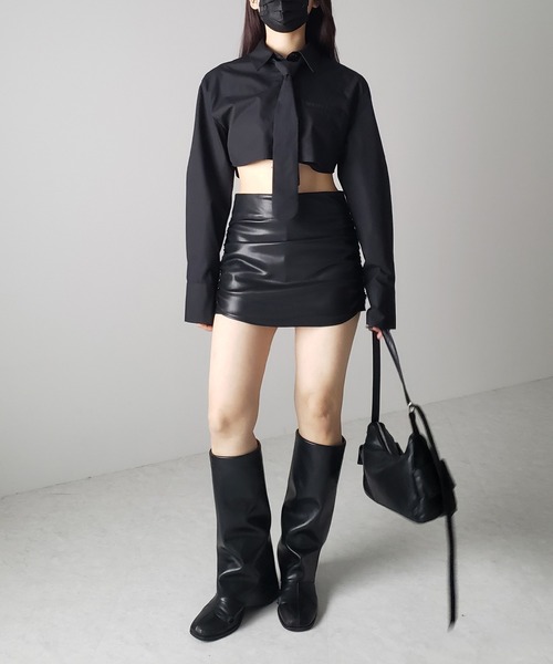 SHENERY シーナリーレザースカートパンツフェイクレザースカパン