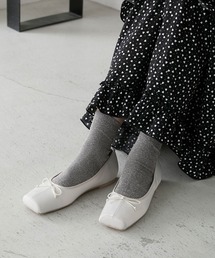 forksy.(フォルクシー)の【forksy.】サテンスクエアトゥバレエシューズ(バレエシューズ)
