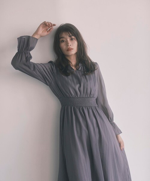 PROPORTION BODY DRESSING（プロポーションボディドレッシング）の「＜Ｅ＞シアーストライプマキシワンピース / 1214147301（ワンピース・レディース・ダークグレー/ブルー・SMALL/MEDIUM）」の5枚目の写真