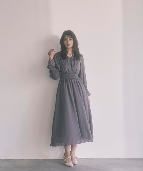 PROPORTION BODY DRESSING（プロポーションボディドレッシング）の「＜Ｅ＞シアーストライプマキシワンピース / 1214147301（ワンピース・レディース・ダークグレー/ブルー・SMALL/MEDIUM）」の7枚目の写真
