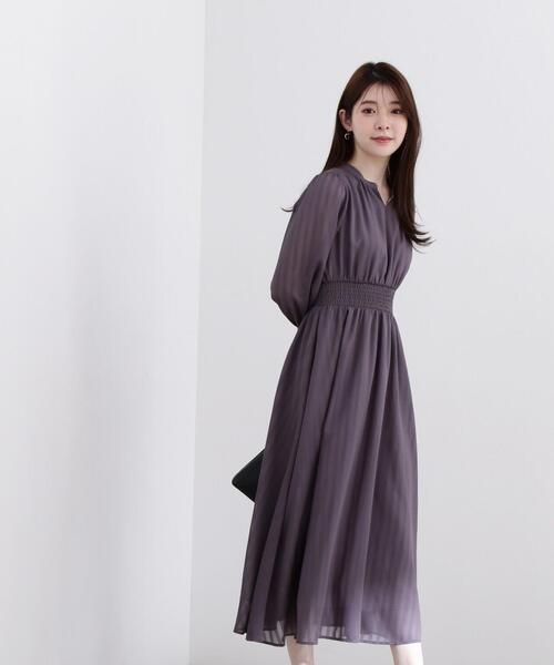 PROPORTION BODY DRESSING（プロポーションボディドレッシング）の「＜Ｅ＞シアーストライプマキシワンピース / 1214147301（ワンピース・レディース・ダークグレー/ブルー・SMALL/MEDIUM）」の10枚目の写真