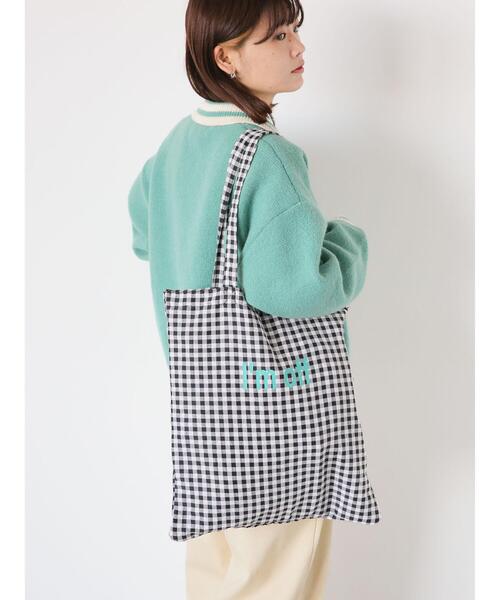 ehka sopo(エヘカソポ)の「ギンガムロゴプリントトートバッグ(ハンドバッグ・レディース・レッド/ブルー/ブラック・F)」の2枚目の写真