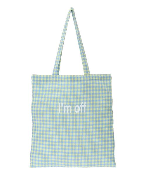 ehka sopo(エヘカソポ)の「ギンガムロゴプリントトートバッグ(ハンドバッグ・レディース・レッド/ブルー/ブラック・F)」の7枚目の写真
