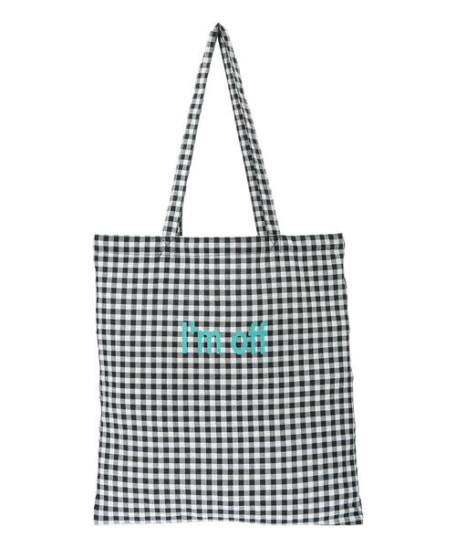 ehka sopo(エヘカソポ)の「ギンガムロゴプリントトートバッグ(ハンドバッグ・レディース・レッド/ブルー/ブラック・F)」の6枚目の写真