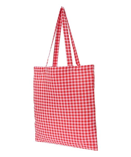 ehka sopo(エヘカソポ)の「ギンガムロゴプリントトートバッグ(ハンドバッグ・レディース・レッド/ブルー/ブラック・F)」の4枚目の写真