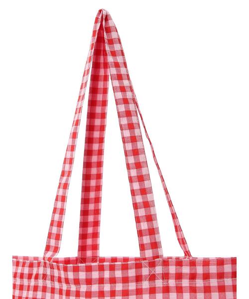 ehka sopo(エヘカソポ)の「ギンガムロゴプリントトートバッグ(ハンドバッグ・レディース・レッド/ブルー/ブラック・F)」の16枚目の写真