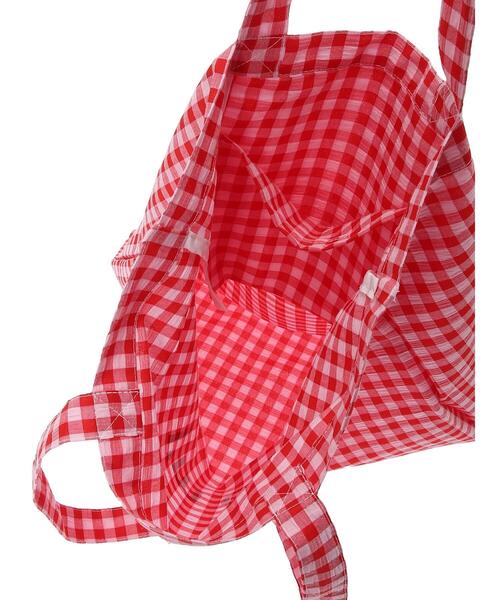 ehka sopo(エヘカソポ)の「ギンガムロゴプリントトートバッグ(ハンドバッグ・レディース・レッド/ブルー/ブラック・F)」の14枚目の写真