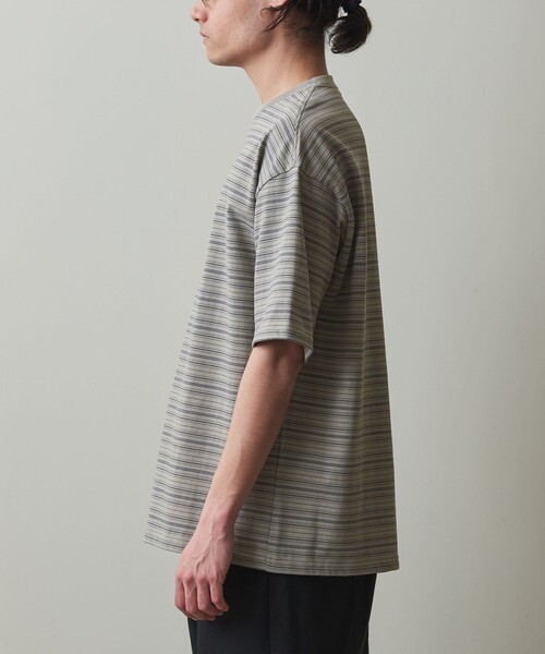 Steven Alan（スティーブンアラン）の「＜Steven Alan＞ 21MVS ボーダー ショートスリーブ Tシャツ -BOLD（Tシャツ/カットソー・メンズ・グレー/ダークグレー/ライトグレー・S/M/L/XL）」の10枚目の写真