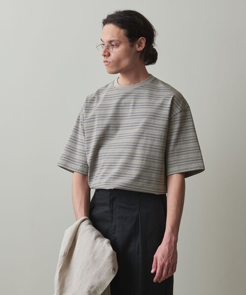 Steven Alan（スティーブンアラン）の「＜Steven Alan＞ 21MVS ボーダー ショートスリーブ Tシャツ -BOLD（Tシャツ/カットソー・メンズ・グレー/ダークグレー/ライトグレー・S/M/L/XL）」の17枚目の写真