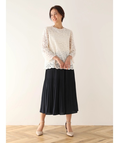 ef-de（エフデ）の「ef-de　レースクルーネックブラウス（シャツ/ブラウス・レディース・アイボリー/ダークネイビー・M/L）」の5枚目の写真