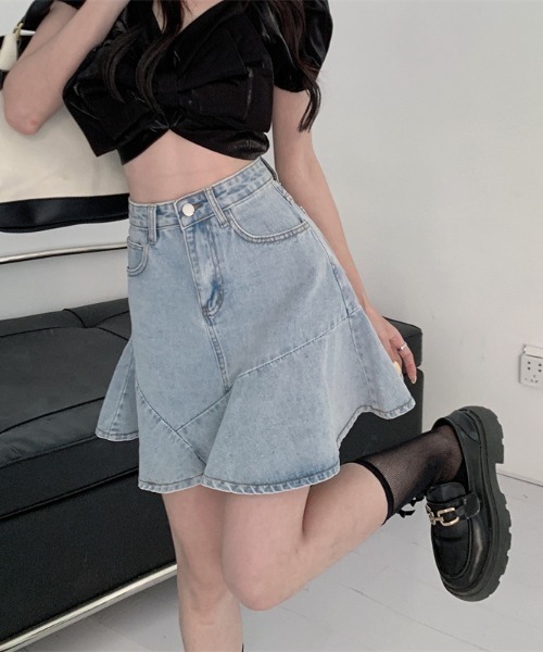 NANEA(ナネア)の「ハイウエストフレアヘムデニムスカート(デニムスカート・レディース・ブラック/ブルー・X-LARGE/MEDIUM/SMALL/LARGE)」の13枚目の写真