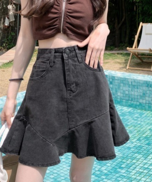 NANEA(ナネア)の「ハイウエストフレアヘムデニムスカート(デニムスカート・レディース・ブラック/ブルー・X-LARGE/MEDIUM/SMALL/LARGE)」の16枚目の写真