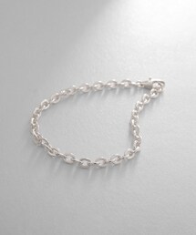 COCOSHNIK | シルバー デザインチェーン フラットオーバルリンクブレスレット(ブレスレット)