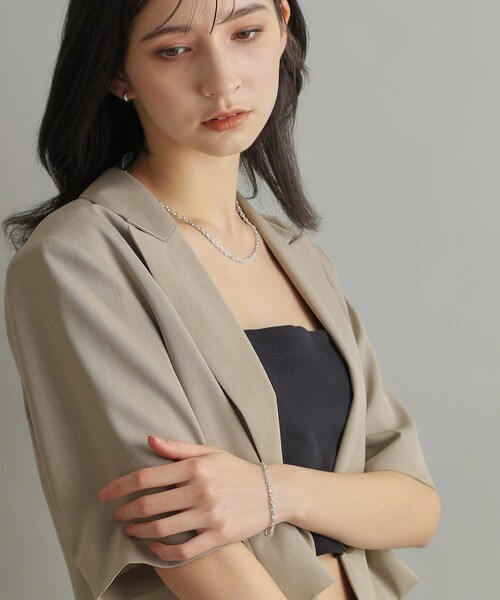 COCOSHNIK(ココシュニック)の「シルバー デザインチェーン フラットオーバルリンクブレスレット(ブレスレット・レディース・シルバー・17)」の7枚目の写真