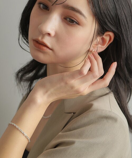 COCOSHNIK(ココシュニック)の「シルバー デザインチェーン フラットオーバルリンクブレスレット(ブレスレット・レディース・シルバー・17)」の9枚目の写真