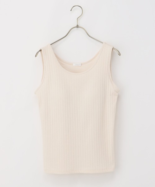 Honeys（ハニーズ）の「カップ付きタンクトップトップ（タンクトップ・レディース・オフホワイト/ライトベージュ/ブラック/ライトカーキ/モカ/ダークブルー・L/M/S/LL）」の14枚目の写真