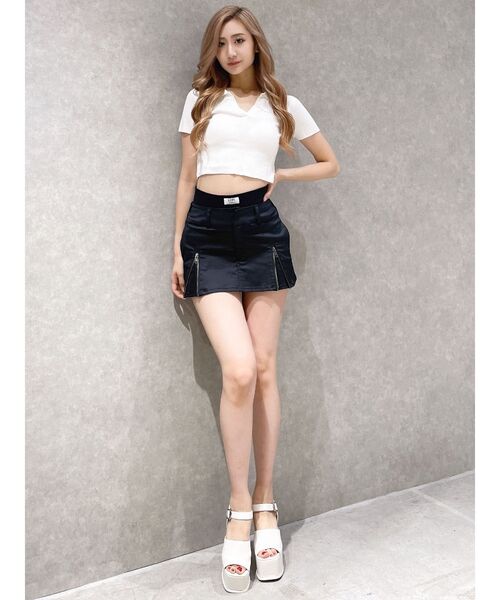 GYDA（ジェイダ）の「ウエストリブ スカートライクショートパンツ（スカート・レディース・カーキ/ブラック・FREE）」の17枚目の写真