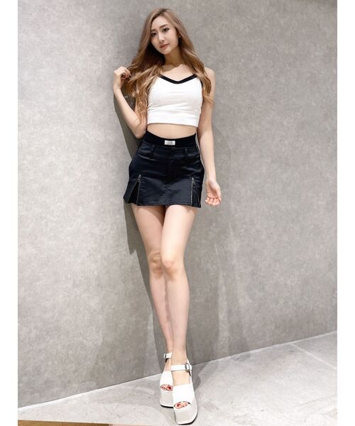 GYDA（ジェイダ）の「ウエストリブ スカートライクショートパンツ（スカート・レディース・カーキ/ブラック・FREE）」の22枚目の写真