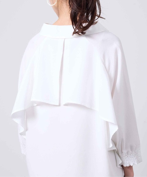 Chez toi（シェトワ）の「リネンタッチBACKフリルスキッパーシャツ（Tシャツ/カットソー・レディース・ベージュ/オフホワイト/ブラック/カーキ・FREE）」の20枚目の写真