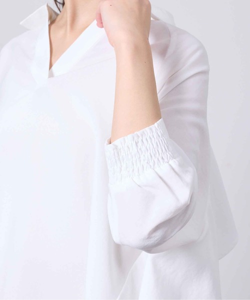 Chez toi（シェトワ）の「リネンタッチBACKフリルスキッパーシャツ（Tシャツ/カットソー・レディース・ベージュ/オフホワイト/ブラック/カーキ・FREE）」の21枚目の写真