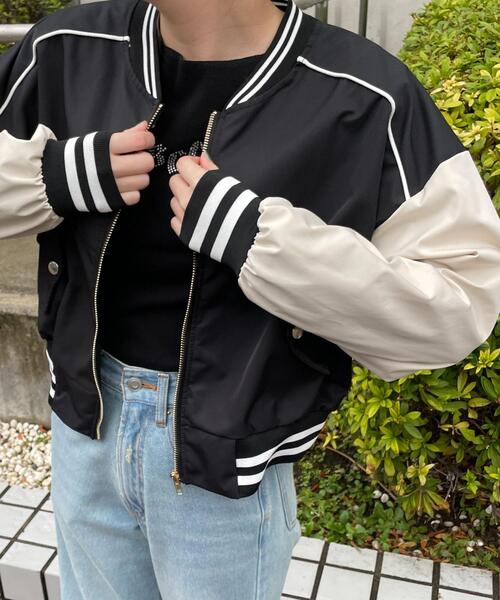 WEGO（ウィゴー）の「WEGO/配色デザインブルゾン（ブルゾン・レディース・アイボリー/ピンク/ブラック・FREE）」の12枚目の写真