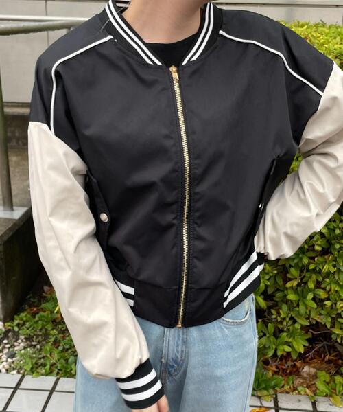 WEGO（ウィゴー）の「WEGO/配色デザインブルゾン（ブルゾン・レディース・アイボリー/ピンク/ブラック・FREE）」の14枚目の写真