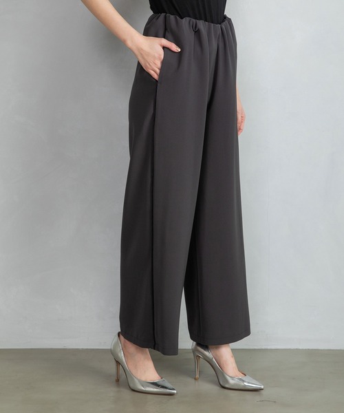 MARECHAL TERRE（マルシャルテル）の「セミワイドパイピングラインパンツ（その他パンツ・レディース・チャコールグレー/ブラック/ライトベージュ/ブルーパープル・SMALL/MEDIUM/LARGE）」の3枚目の写真