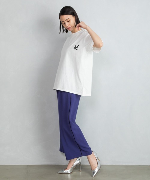 MARECHAL TERRE（マルシャルテル）の「セミワイドパイピングラインパンツ（その他パンツ・レディース・チャコールグレー/ブラック/ライトベージュ/ブルーパープル・SMALL/MEDIUM/LARGE）」の12枚目の写真
