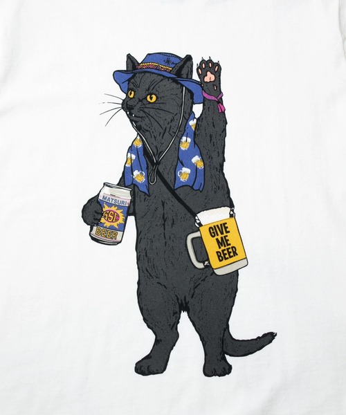 go slow caravan(ゴースローキャラバン)の「USA/C フェス猫TEE(Tシャツ/カットソー・メンズ・ホワイト/バイオレット・SMALL/MEDIUM/LARGE/X-LARGE)」の12枚目の写真