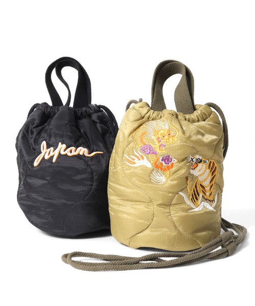 HOUSTON ヒューストン JAPAN ALASKA EMB QUILTING EFECT BAG 虎 龍 白熊 刺繍 キルティング エフェクトバッグ（ショルダーバッグ）｜HOUSTON（ヒューストン）