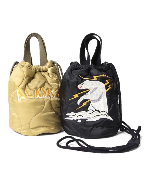 HOUSTON ヒューストン JAPAN ALASKA EMB QUILTING EFECT BAG 虎 龍 白熊 刺繍 キルティング エフェクトバッグ（ショルダーバッグ）｜HOUSTON（ヒューストン）