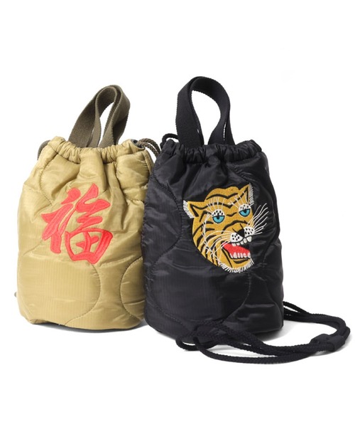 HOUSTON ヒューストン JAPAN ALASKA EMB QUILTING EFECT BAG 虎 龍 白熊 刺繍 キルティング エフェクトバッグ（ショルダーバッグ）｜HOUSTON（ヒューストン）