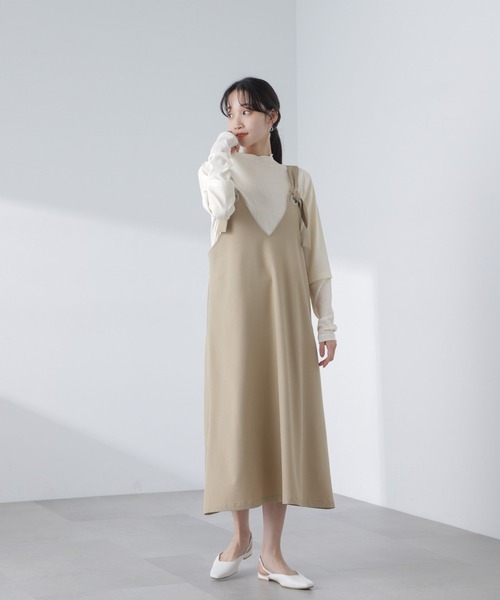 NANO universe(ナノユニバース)の「異素材コンビスリーブメロートップス(Tシャツ/カットソー・レディース・アイボリー/チャコール/イエロー・FREE)」の8枚目の写真