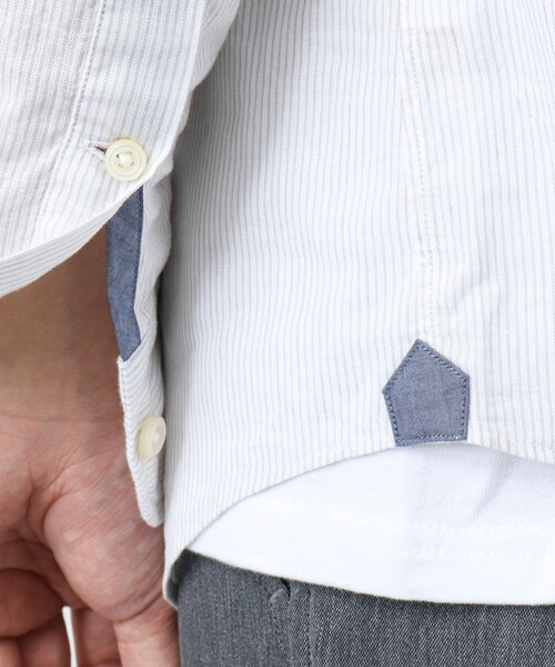 NOLLEY’S（ノーリーズ）の「リネンブレンド カッタウェイシャツ（シャツ/ブラウス・メンズ・ネイビー/オレンジ/グレー系その他/ミント・S/M/L/XL）」の17枚目の写真