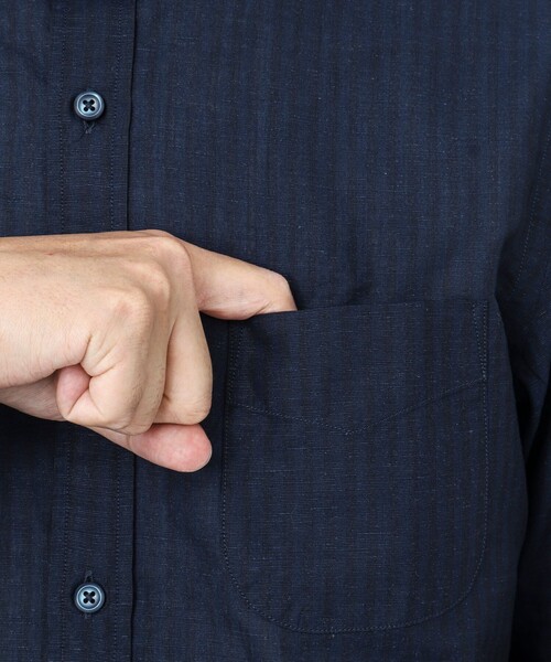 NOLLEY’S（ノーリーズ）の「リネンブレンド カッタウェイシャツ（シャツ/ブラウス・メンズ・ネイビー/オレンジ/グレー系その他/ミント・S/M/L/XL）」の22枚目の写真