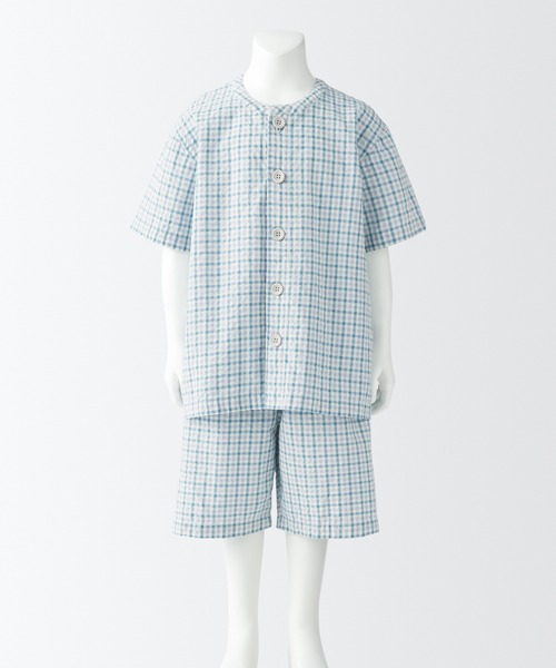 yunaoki　無印良品　サッカー織　半袖パジャマネイビーチェック柄　M Amazon.co.jp: 無印良品 脇に縫い目のない サッカー織半袖