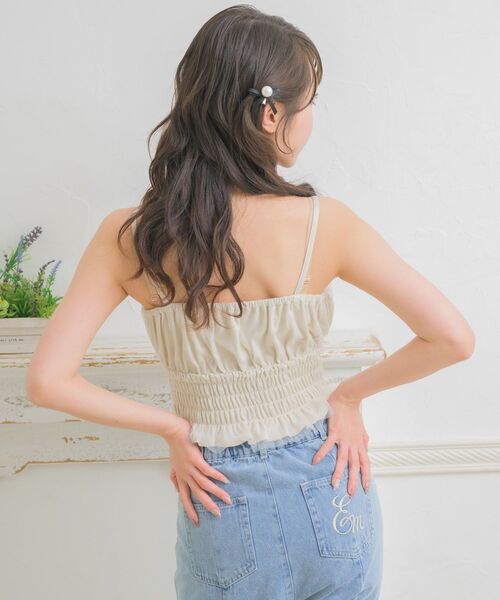 ems excite(エムズエキサイト)の「チュールキャミ&ボレロSET(シャツ/ブラウス・レディース・ライトグレー/ナチュラル/ブラック・FREE)」の12枚目の写真