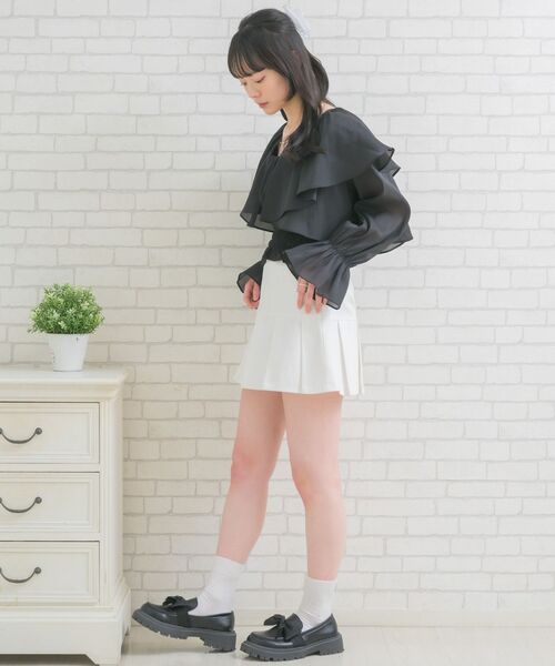 ems excite(エムズエキサイト)の「チュールキャミ&ボレロSET(シャツ/ブラウス・レディース・ライトグレー/ナチュラル/ブラック・FREE)」の22枚目の写真