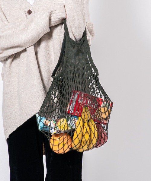 Filt（フィルト）の「【filt/フィルト】ネットバッグ　エコバッグ（エコバッグ/サブバッグ・レディース・ライトグレー/ブラック/ベージュ/ネイビー/カーキ/ダークグレー/シルバー・FREE）」の5枚目の写真