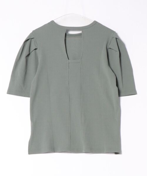 d.i.a 半袖 背中空き トップス グリーン セール】背中空きショルダータックトップス（Tシャツ/カットソー